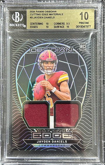 2024 Obsidian Cutting Edge Materials Jayden Daniels #CEM-JDS BGS 10 PRISTINE