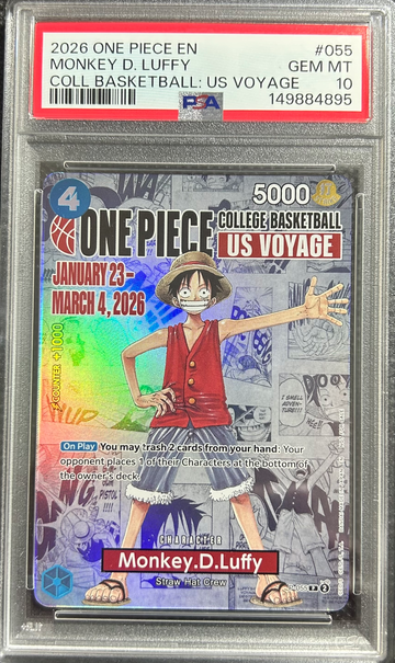 2026 ONE PIECE PROMOS COLLEGE BASKETBALL : US VOYAGE MONKEY D. LUFFY PSA 10