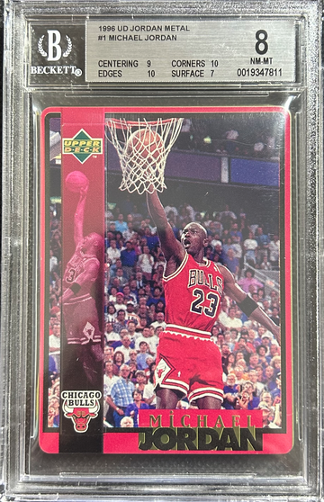 1996 Upper Deck Metal #1 MICHAEL JORDAN BGS 8 NM-MINT Chicago Bulls HOF