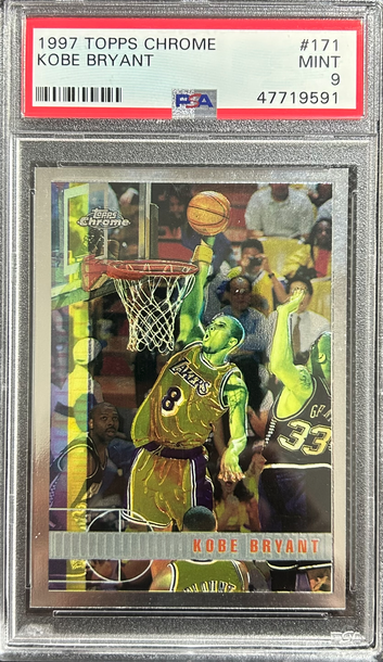 1997 Topps Chrome Kobe Bryant #171 PSA 9 MINT Los Angeles Lakers HOF