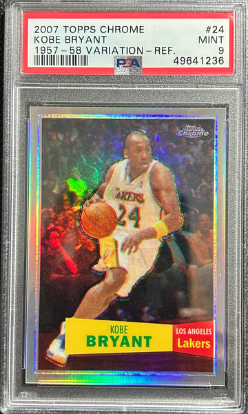2007-08 Topps Chrome Kobe Bryant 1957 58 Variations Refractor #/999 Lakers PSA 9