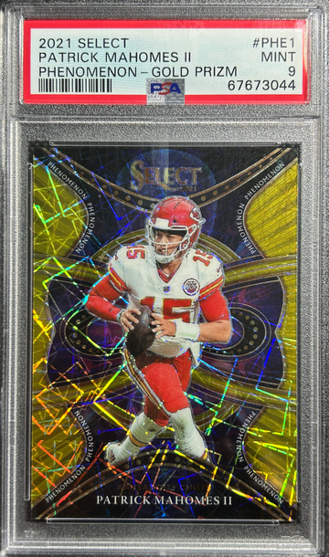2021 Select GOLD /10 SSP PATRICK MAHOMES II Phenomenon PSA 9 MINT #PHE1 Chiefs