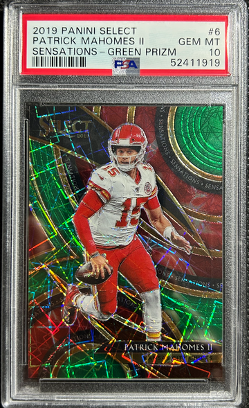 2019 Panini Select Sensations Patrick Mahomes GREEN PRIZM /5 SSP PSA 10 GEM MINT