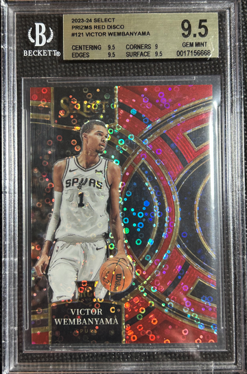 2023-24 Select Victor Wembanyama Red Disco Premier Prizm /49 SP RC #121 BGS 9.5