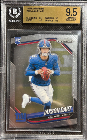 2025 Panini Prizm Jaxson Dart #332 BGS 9.5 True Gem Mint RC Rookie Giants