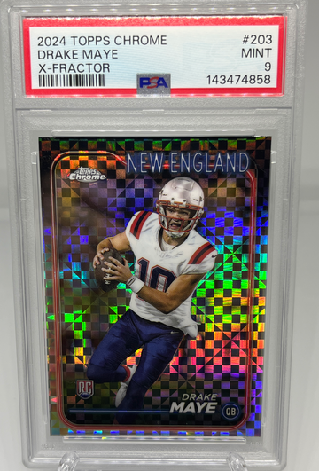 2024 Topps Chrome Drake Maye X-Fractor PSA 9