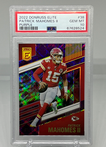 2022 Donruss Elite Purple Patrick Mahomes PSA 10