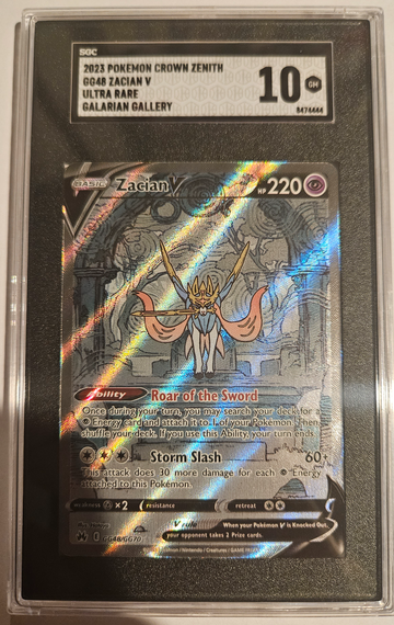 2023 Pokemon Crown Zenith #GG48 Zacian V UR Galarian Gallery SGC 10 GM