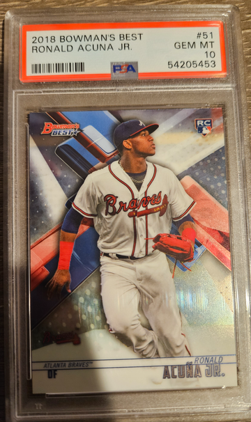 2018 Bowman's Best #51 Ronald Acuna Jr. Rookie Card PSA 10 GEM MT