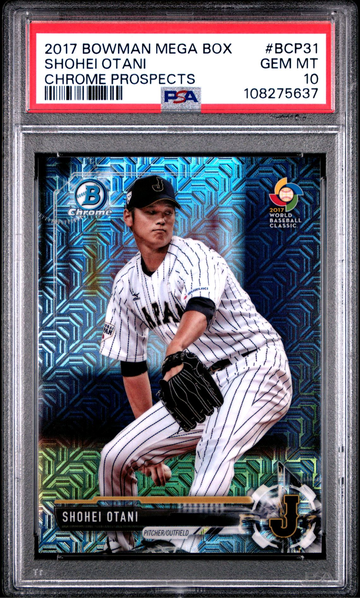 2017 Bowman Mega Box Shohei Ohtani #BCP31 PSA 10 Chrome Prospects 1st Otani
