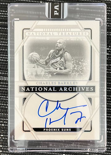 2020-21 Panini National Treasures Charles Barkley National Archives Black Box 1/1 Auto from 2023 National
