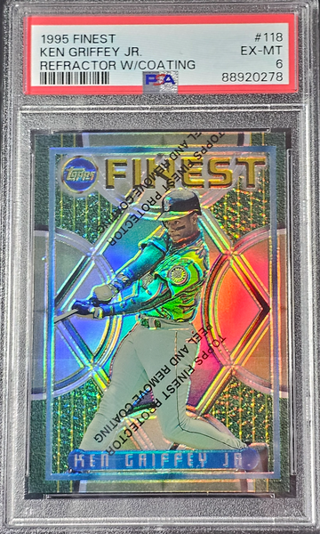 1995 Topps Finest Refractor Ken Griffey Jr with coating PSA 6 Low Pop! RARE!!