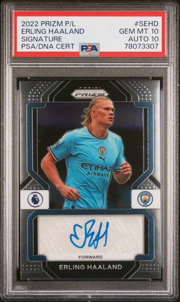 2022 Panini Prizm Premier League Erling Haaland Signature PSA 10 Auto 10