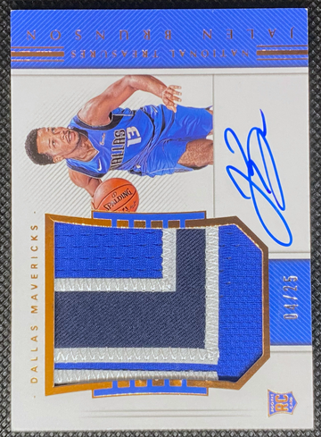 2018-19 National Treasures Jalen Brunson Horizontal Bronze RPA RC Patch Auto /25
