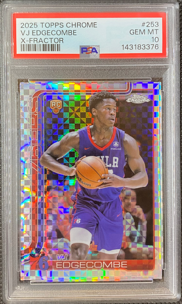 2025-26 Topps Chrome NBA #253 VJ Edgecombe X-Fractor RC Rookie PSA 10 76ers