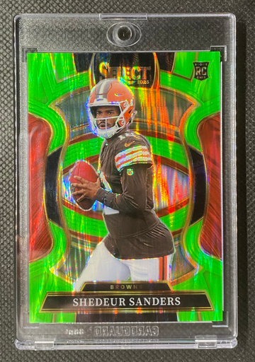 2025 Panini Select - #54 Shedeur Sanders Concourse Lvl Neon Green Shock RC /699
