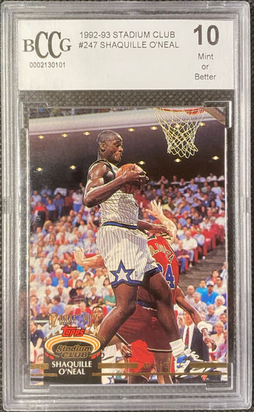 1992-93 Topps Stadium Club - Shaquille O'Neal '92 Draft Pick RC #247 BCCG 10