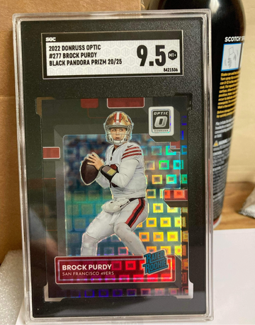 Brock Purdy black pandora optic rookie /25