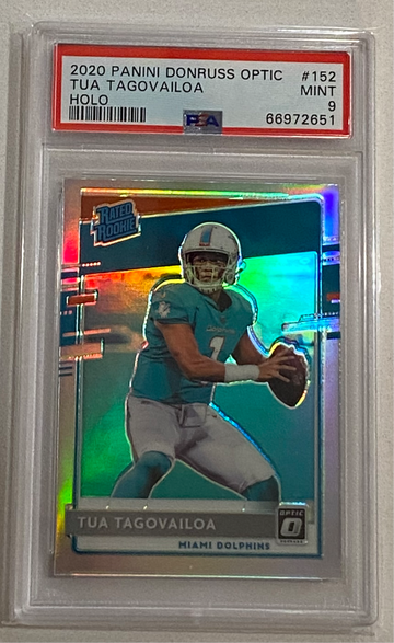 2020 Donruss Optic Tua Tagovailoa Rated Rookie Holo PSA 9 MINT Dolphins RC