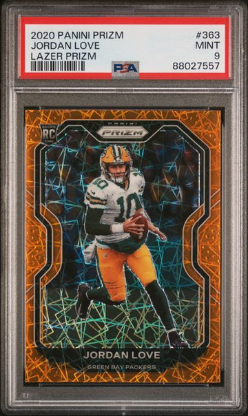 2020 Panini Prizm Jordan Love Lazer Prizm #363 PSA 9