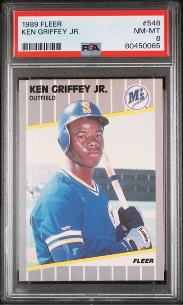1989 fleer Ken Griffey jr #548 psa 8
