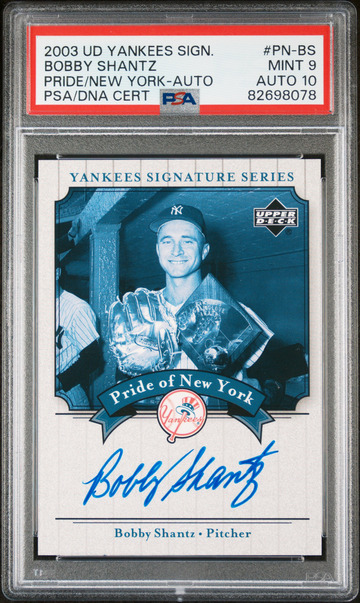 2003 UPPER DECK YANKEES SIGNATURE SERIES PRIDE OF NY AUTOGRAPH | PRIDE OF NEW YORK-AUTO. #PN-BS BOBBY SHANTZ