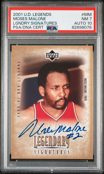 2001 UPPER DECK LEGENDS LEGENDARY SIGNATURES #MM MOSES MALONE