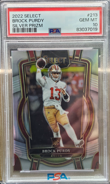 2022 Select Brock Purdy #213 Silver Prizm Rookie PSA 10 SF 49ERS