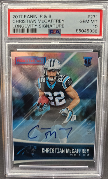 2017 Rookies & Stars Christian McCaffrey RC AUTO /75 Longevity #271