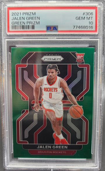 2021 Prizm Jalen Green RC #306 Green Prizm PSA 10