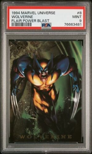 1994 Fleer Flair Marvel Universe #8 Wolverine Power Blast Insert Card PSA 9