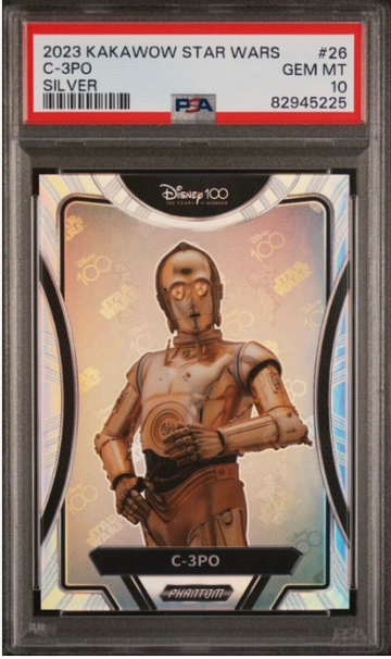 2023 Kakawow Phantom Disney 100 Years Star Wars Last Jedi 26 C-3PO Silver PSA 10