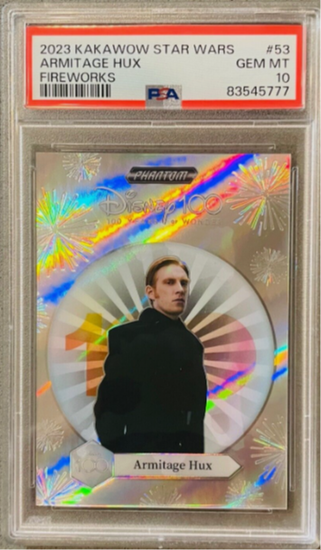 2023 Kakawow Disney 100 Star Wars #53 Armitage Hux /100 Silver Fireworks PSA 10