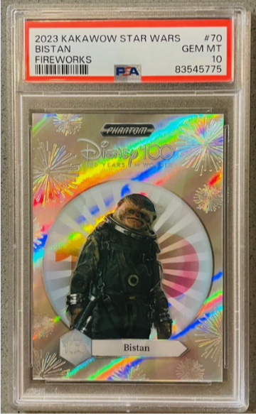 2023 Kakawow Phantom Disney 100 Star Wars Rogue #70 Bistan /100 Fireworks PSA 10