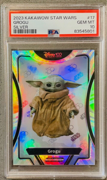 2023 Kakawow Phantom Disney 100 Star Wars Mandalorian #17 Grogu Silver PSA 10
