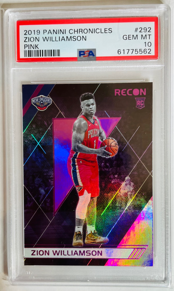 2019-20 Panini Chronicles Recon #292 Zion Williamson Pink Parallel Rookie PSA 10