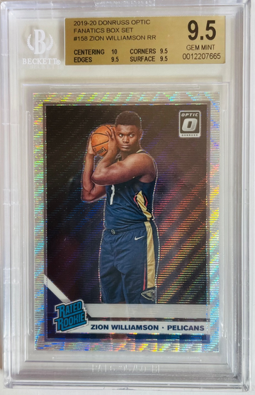 2019-20 Panini Donruss Optic Fanatics #158 Zion Williamson RC BGS 9.5 TRUE GEM