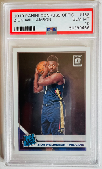 2019-20 Panini Donruss Optic Basketball #158 Zion Williamson Base Rookie PSA 10