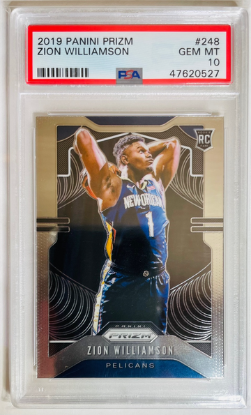 2019-20 Panini Prizm Basketball #248 Zion Williamson Base Rookie PSA 10