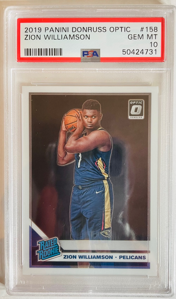 2019-20 Panini Donruss Optic Basketball #158 Zion Williamson Base Rookie PSA 10