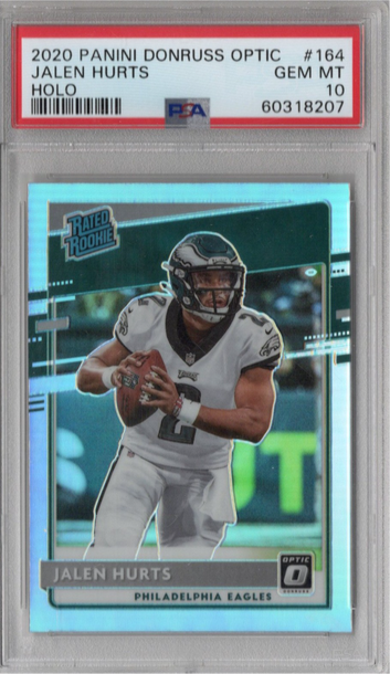 2020 PANINI DONRUSS OPTIC HOLO PRIZM RATED ROOKIE RC - JALEN HURTS #164 - PSA 10