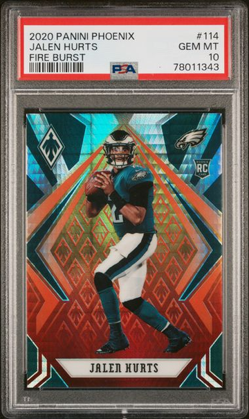 2020 PANINI PHOENIX FIRE BURST ROOKIE RC - JALEN HURTS #114 - PSA 10