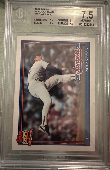 Nolan Ryan 1991 Topps - 1990 Topps Bo Jackson Football on back!