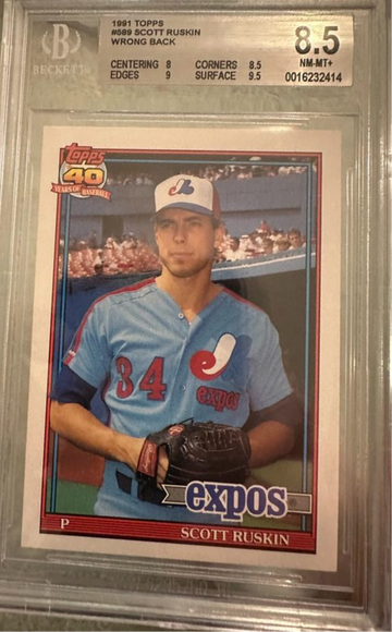 Scott Ruskin 1991 Topps Baseball 1990 Topps Football Card on back
