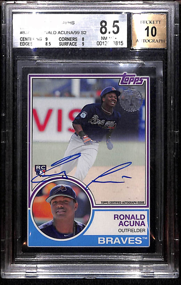 2018 Topps Ronald Acuna 1983 Autograph Rookie RC BLACK #/99 BGS 8.5 10 AUTO