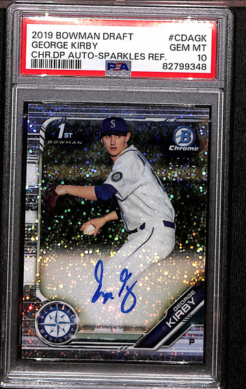 George Kirby 2019 Bowman Draft Chrome Auto Speckle Refractor PSA 10