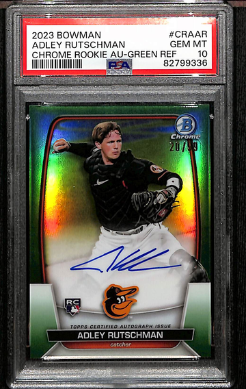 2023 Bowman Chrome Rookie Adley Rutschman Green Refractor Auto - PSA 10