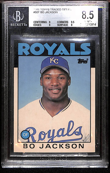 1986 Bo Jackson Topps Traded TIFFANY Rookie RC Card BGS 8.5