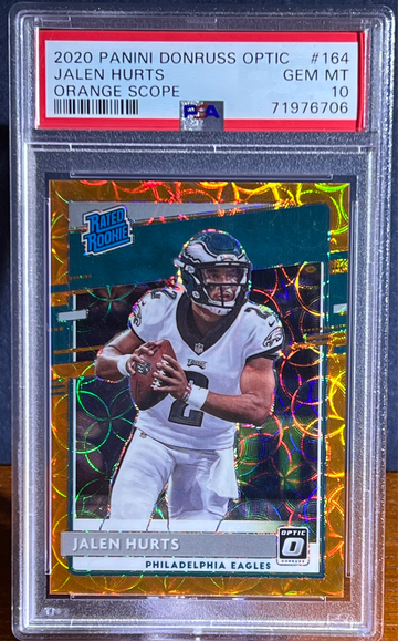 2020 Optic Jalen Hurts Orange Scope PSA 10