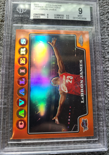 Lebron James 2008 Chalk Toss Orange Refractor 